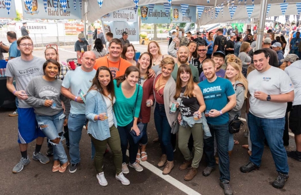 group photo at a beer festival