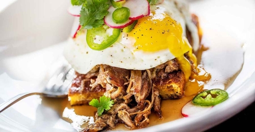 eggs and pulled pork