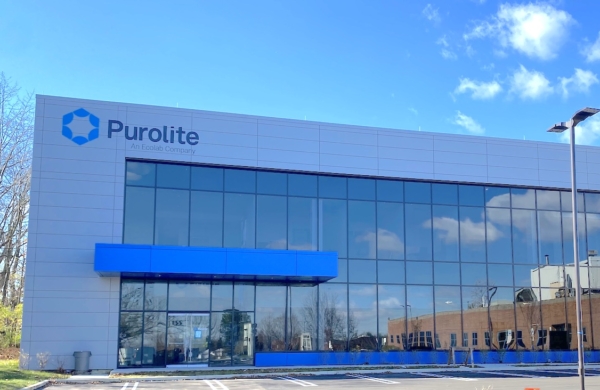 exterior of purolite manufacturing building